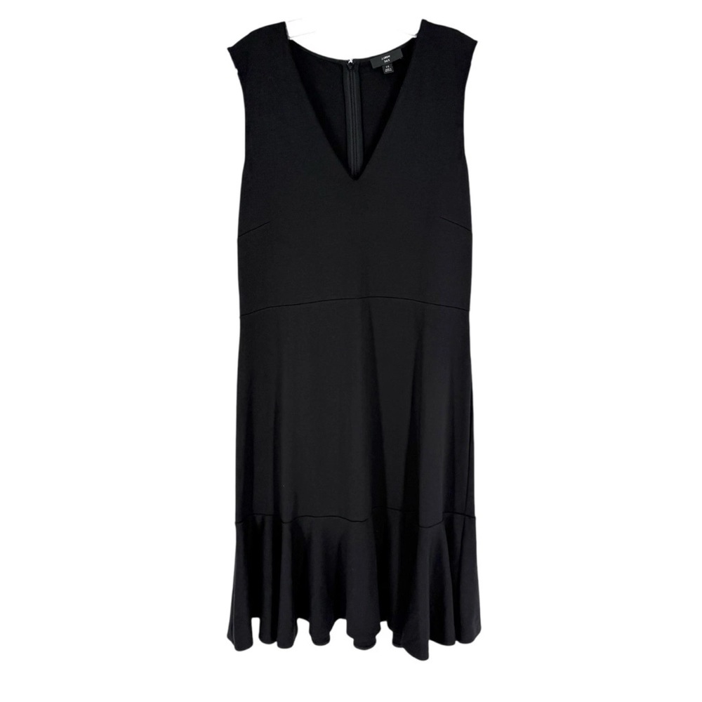 J Crew 365 Sheath Dress Womens Size 14 Black V-Neck Stretch Ponte Knit